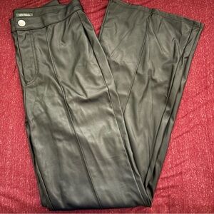 Faux leather flared pants